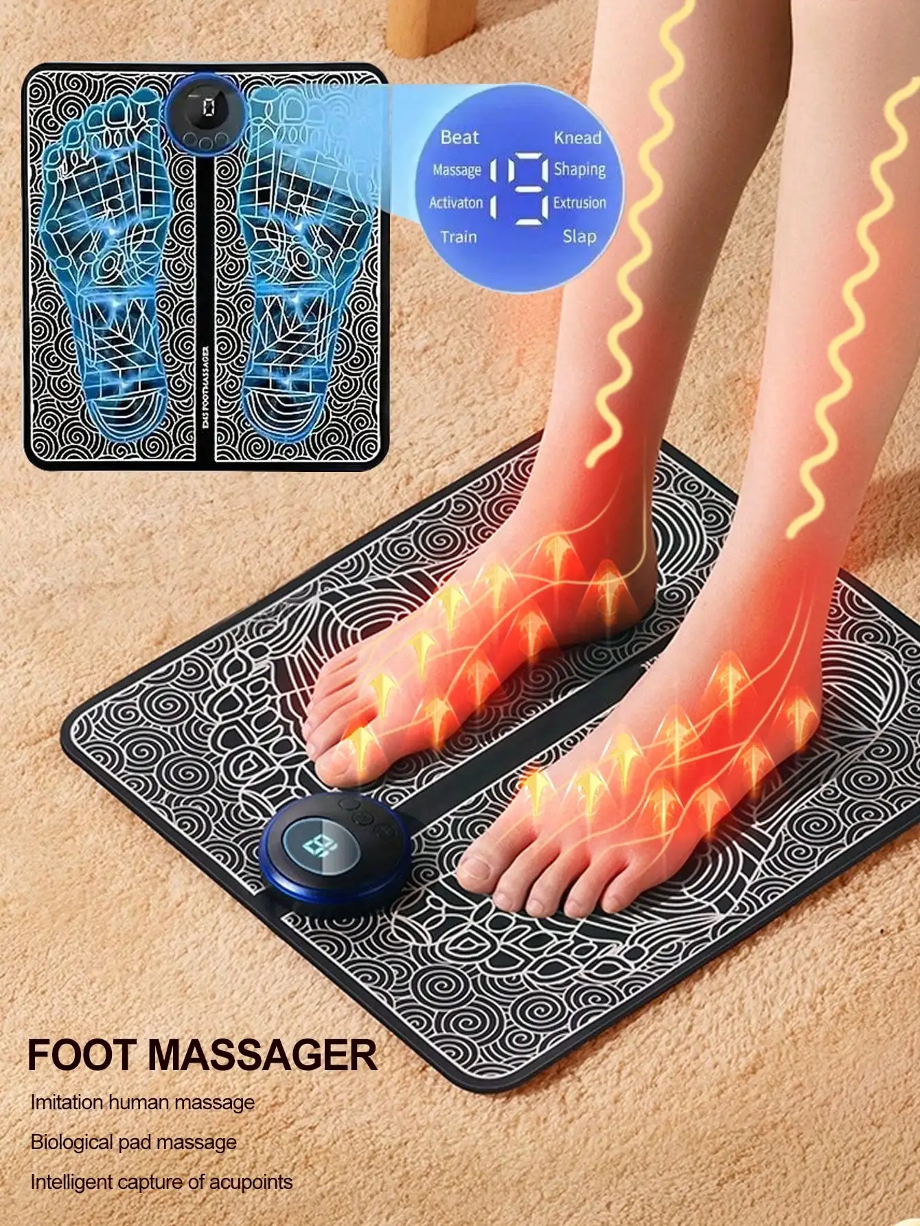 Ems Foot Massager - Zestaw do masażu Ems 2026, podkładka